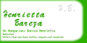 henrietta barcza business card